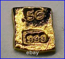 0.5 Gram Solid 24ct Gold Bar 999.9 Fine Bullion Pure Nugget AU (1/2 g) 0.5 Gram Solid 24ct Gold Bar 999.9 Fine Bullion Pure Nugget AU (1/2 g)