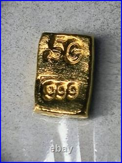 0.5 Gram Solid 24ct Gold Bar 999.9 Fine Bullion Pure Nugget AU (1/2 g) 0.5 Gram Solid 24ct Gold Bar 999.9 Fine Bullion Pure Nugget AU (1/2 g)