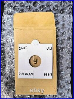 0.5 Gram Solid 24ct Gold Bar 999.9 Fine Bullion Pure Nugget AU (1/2 g) 0.5 Gram Solid 24ct Gold Bar 999.9 Fine Bullion Pure Nugget AU (1/2 g)
