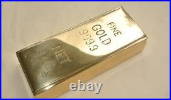 100% BRASS Fake fine GOLD bullion Bar paper weight 6 heavy polished 999.9 B