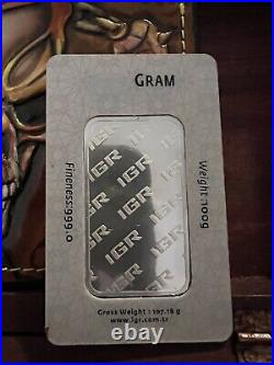 100 Gram. 999 Fine Silver Bar 3.215 ozt Istanbul Gold Refinery IGR (Carded)