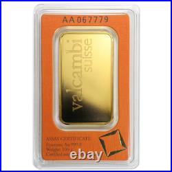 100 Gram Valcambi Suisse. 9999 Fine Gold Bar in Assay