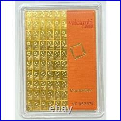 100 X 1 gram Gold CombiBarT Valcambi Suisse. 9999 Fine Gold (In Assay Card)