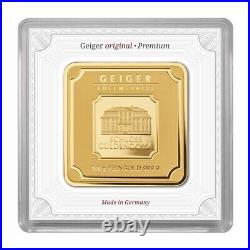 100 gram. 9999 Fine Gold Bar Geiger Edelmetalle (Encapsulated withAssay)