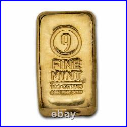 100 gram Cast-Poured Gold Bar 9Fine Mint SKU#211316