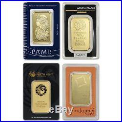 100 gram Gold Bar Random Brand Secondary Market 999.9 Fine in Assay