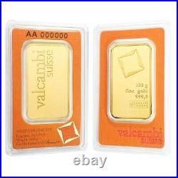 100 gram Gold Bar Valcambi Suisse. 9999 Fine (In Assay)