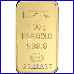 100 gram IGR Gold Bar Istanbul Gold Refinery 999.9 Fine in Sealed Assay