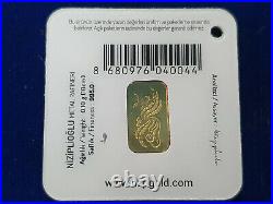 (10) 0.10 gram 999.9 Fine Gold Bullion Bar SEALED ON CARD NZP Refinery