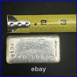 10.50oz Cincinnati Gold & Silver Refining Co Silver Bar. 999 Fine Sigma Tested