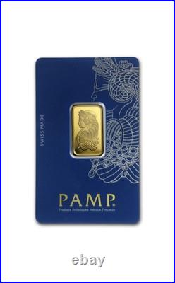 10 Gram PAMP Suisse Lady Fortuna 999,9 Fine Gold Bar Sealed in Assay Card 10 Gram PAMP Suisse Lady Fortuna 999,9 Fine Gold Bar Sealed in Assay Card