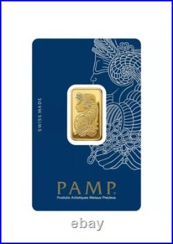10 Gram PAMP Suisse Lady Fortuna 999,9 Fine Gold Bar Sealed in Assay Card 10 Gram PAMP Suisse Lady Fortuna 999,9 Fine Gold Bar Sealed in Assay Card