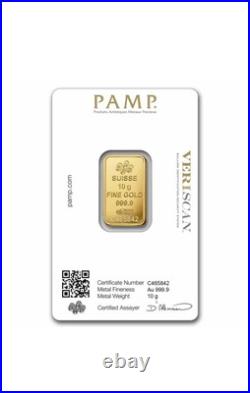 10 Gram PAMP Suisse Lady Fortuna 999,9 Fine Gold Bar Sealed in Assay Card 10 Gram PAMP Suisse Lady Fortuna 999,9 Fine Gold Bar Sealed in Assay Card