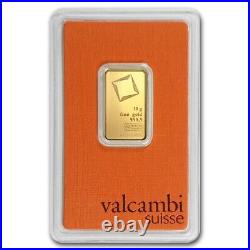 10 Gram Valcambi. 9999 Fine Gold Bar in Assay