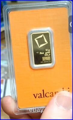 10 Gram Valcambi Suisse. 9999 Fine Gold Bar Certified Assay -PURE 10 Grams