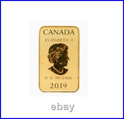 10 Pack of 2019 Royal Canadian Mint. 9999 Fine Gold Bar 1/10 Oz (1 oz Gold)