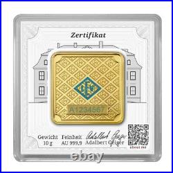 10 gram. 9999 Fine Gold Bar Geiger Edelmetalle (Encapsulated withAssay)