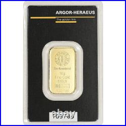 10 gram Gold Bar Argor Heraeus Kinebar Hologram 999.9 Fine in Assay