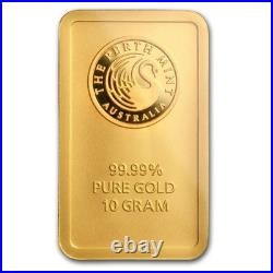 10 gram Gold Bar The Perth Mint 99.99 Fine in Sealed Assay