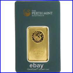 10 gram Gold Bar -The Perth Mint Australia 99.99% Fine -Tamper Proof Assay Card
