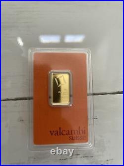 10 gram Gold Bar Valcambi Suisse. 9999 Fine
