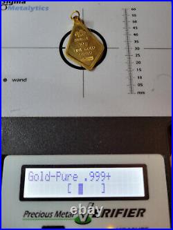 10 gram Gold Flower Necklace Pendant Bar PAMP Suisse 999.9 Fine 24k Gold