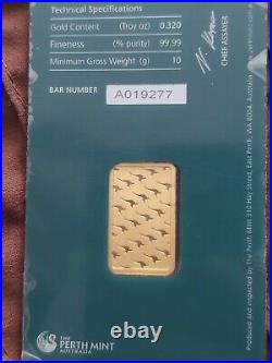 10 gram Perth Mint Gold Bar 99.99 Fine in Assay