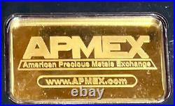 10 ounce APMEX Gold Slab in sealed plastic wrapping