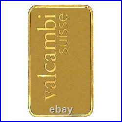 10 oz. 9999 Fine Gold Bar Valcambi In Assay Holder In Stock