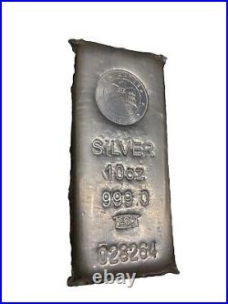 10 oz. 999 Fine Silver Bar Emirates Gold RARE-Collectable Bar COA Shrink Wrap