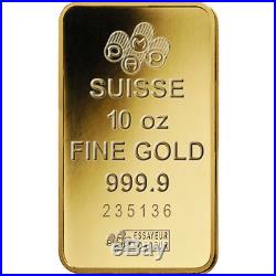 10 oz Gold Bar. 9999 Fine Gold With Assay Card Mixed Mints