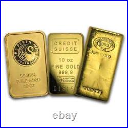 10 oz Gold Bar Brand Name Varies. 9999 Fine Gold Bar