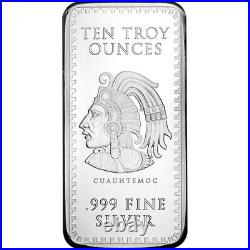 10 oz. Golden State Mint Silver Bar Aztec Calendar. 999 Fine