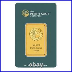 10 oz Perth Mint Gold Bar. 9999 Fine (In Assay)
