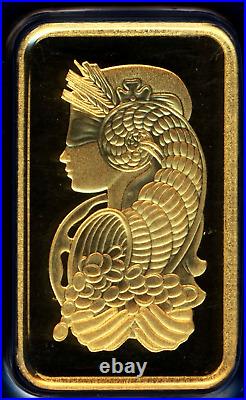 10g Gold Bar PAMP Suisse Lady Fortuna Veriscan (In Assay). 9999 Fine Sealed