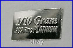 10x1/10 Gram Gold & Platinum Bar COMBO 999 Fine Bullion Bars in sealed certcards