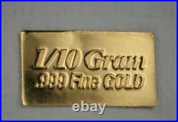 10x1/10 Gram Gold & Platinum Bar COMBO 999 Fine Bullion Bars in sealed certcards