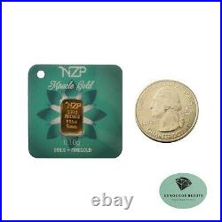 10x 0.10 gram 999.9 Fine Gold Bullion by NZP Refinery Solid Gold