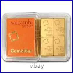 10x 1/10 oz Gold Valcambi CombiBar In Assay. 9999 Fine Gold Bars