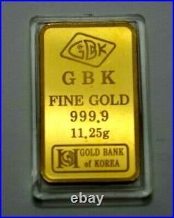 11.25 G 9999 Fine Gold Bar Gbk Gold Bank Of Korea Wildlife In Capsule Limited Ed