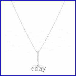 14K Gold 0.03 Ct. Genuine Diamond Minimalist Bar Pendant Necklace Fine Jewelry