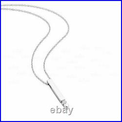 14K Gold 0.03 Ct. Genuine Diamond Minimalist Bar Pendant Necklace Fine Jewelry
