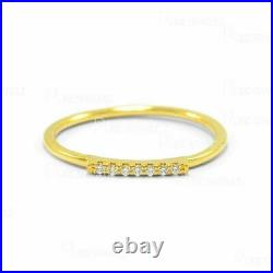 14K Gold 0.05 Ct. Diamond Bar Ring Fine Jewelry Size- 3 to 8 US