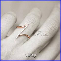 14K Gold 0.09 Ct. Genuine Diamond Bar Ring Fine Ring Jewelry Size -3,4,5,6,7,8,9