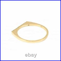 14K Gold 0.10 Ct. Genuine Black Diamond Bar Classic Ring Fine Jewelry