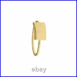 14K Solid Gold Rectangular Bar Personalized Engraving Ring Fine Jewelry