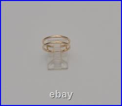 14K Yellow Gold Double Band Ring Size 6.25 Open Bar Minimalist Fine Jewelry R3 14K Yellow Gold Double Band Ring Size 6.25 Open Bar Minimalist Fine Jewelry R3