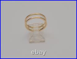 14K Yellow Gold Double Band Ring Size 6.25 Open Bar Minimalist Fine Jewelry R3 14K Yellow Gold Double Band Ring Size 6.25 Open Bar Minimalist Fine Jewelry R3