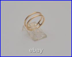 14K Yellow Gold Double Band Ring Size 6.25 Open Bar Minimalist Fine Jewelry R3 14K Yellow Gold Double Band Ring Size 6.25 Open Bar Minimalist Fine Jewelry R3