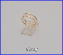 14K Yellow Gold Double Band Ring Size 6.25 Open Bar Minimalist Fine Jewelry R3 14K Yellow Gold Double Band Ring Size 6.25 Open Bar Minimalist Fine Jewelry R3
